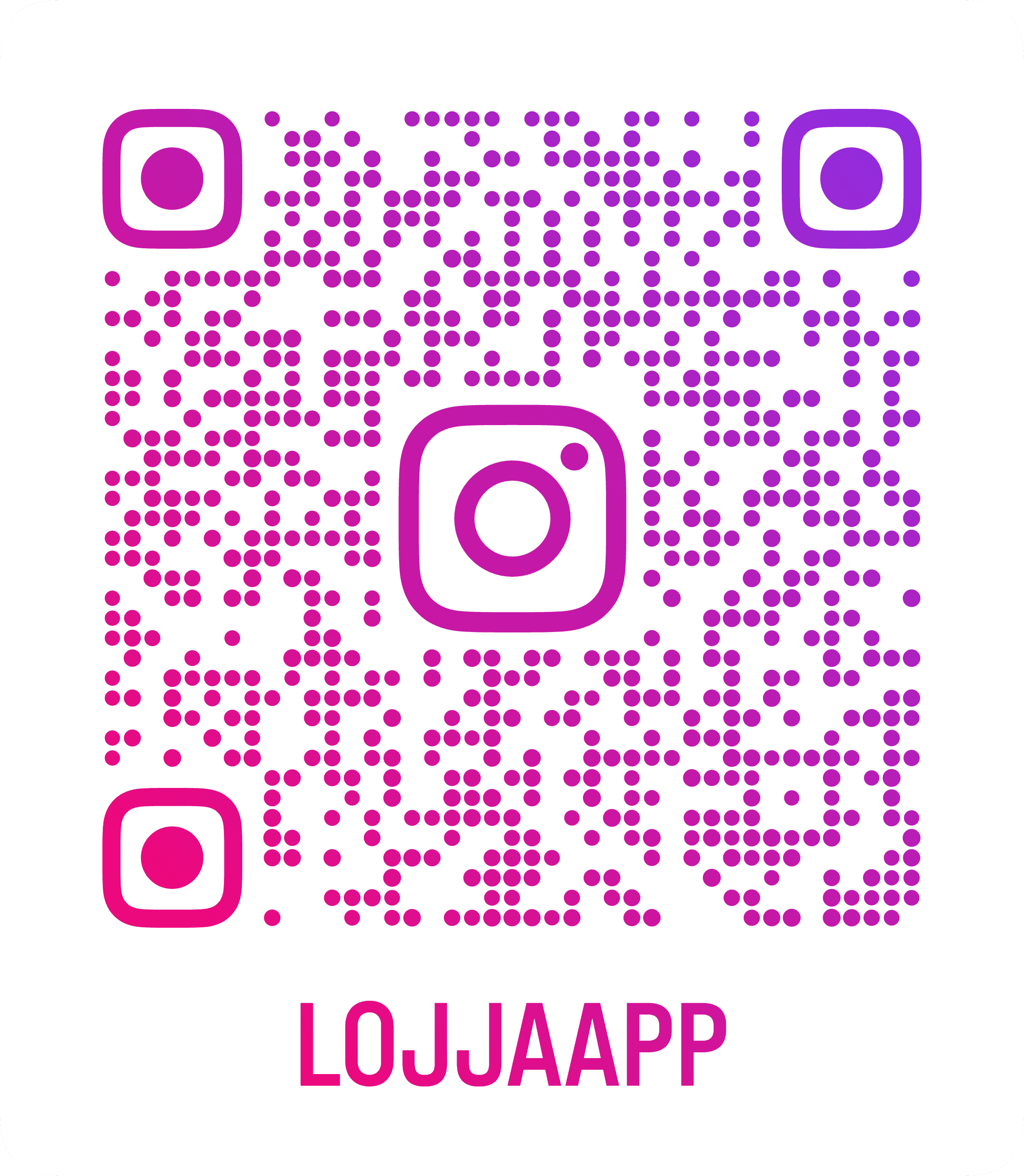 Código QR para abrir o Instagram da Lojja, @lojjaapp